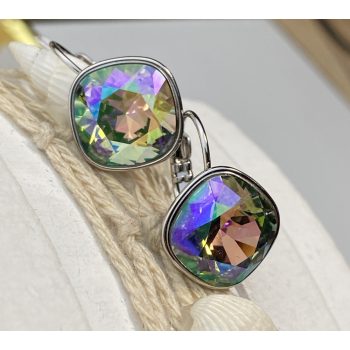   Ezüstszínű, Ródiumozott, Antiallergén, Stílus, Swarovski Kristállyal Díszített Fülbevaló