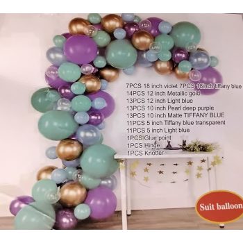   Lufi szett fényes arany lila türkizzöld  kék átlátszó fehér145db-os