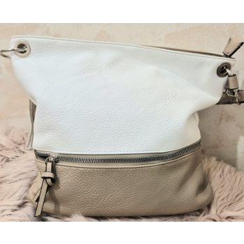 Női táska fehér bézs színű, bőrhatású
