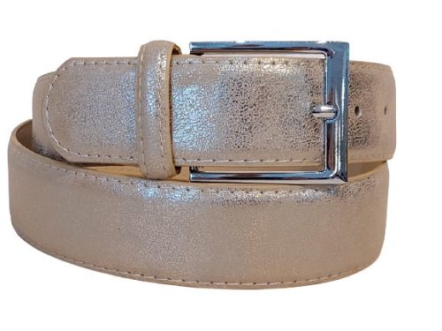 Női öv- Aranyszínű, női öv, ezüstszínű fém csattal 37mm. 