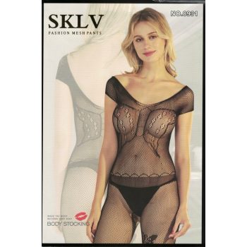 Csipkés szexi ruha tangával SKLV No.8931 (fekete színű)