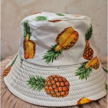 Női nyári vászon kalap ananász mintával, 57 cm