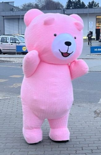 Óriás rózsaszínű plüss maci - party maci szolgáltatás (200 cm) 20 perc